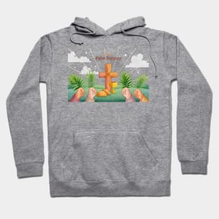 Happy Palm Sunday Illustration Hoodie